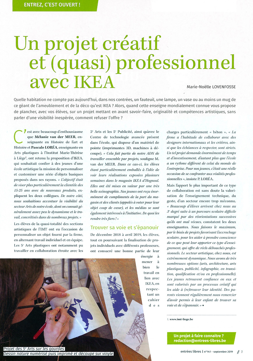 Article collaboration IKEA - Institut Marie-Thérèse 