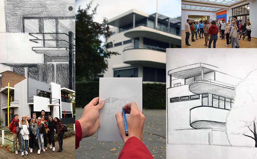 Croquis de voyage et architecture enseignement artistique à Liège Institut Marie-Thérèse