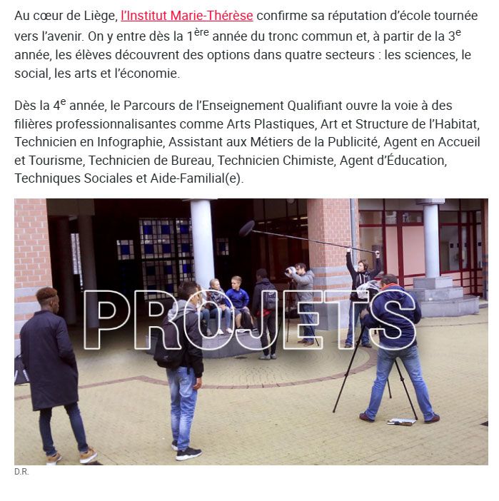 Article presse sur l'Institut Marie-Thérèse