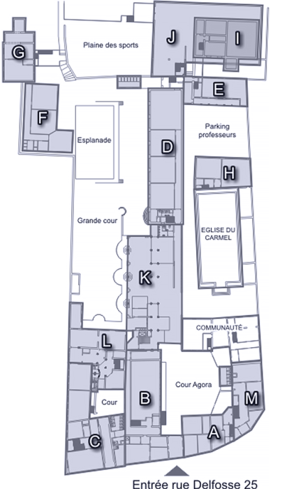 plan des batiments de l'Institut Marie-Thérèse