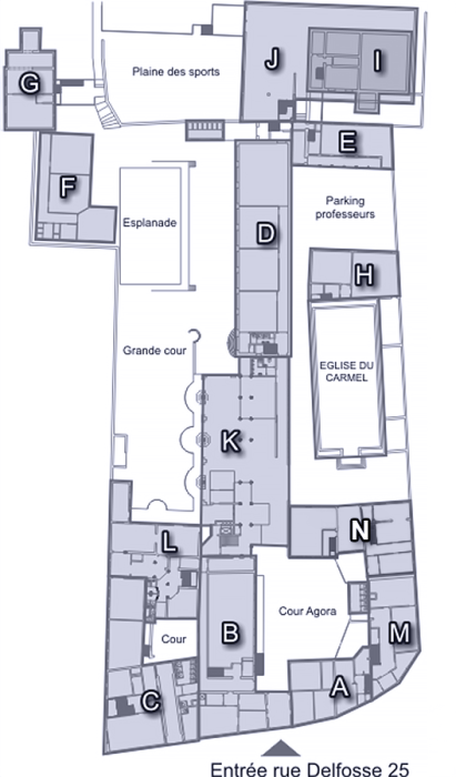 plan des batiments de l'Institut Marie-Thérèse